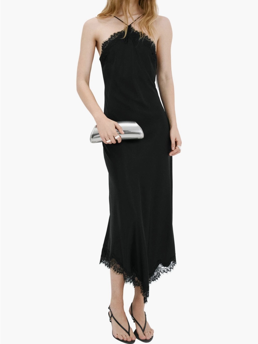 Mango Sleeveless Lace Satin Dress NWT size 4